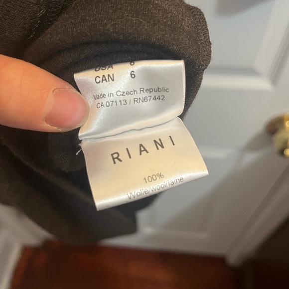 RIANI Wool Dress Charcoal Gray Size 6 - Picture 5 of 7